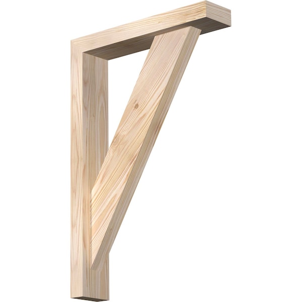 Ekena Millwork Traditional Block Smooth Bracket w/ Offset Brace, Douglas Fir, 3 1/2"W x 16"D x 24"H BKT0402X16X24TRA05SDF - main